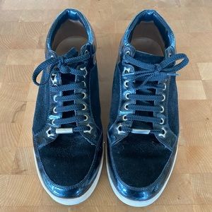 Jimmy Choo patent leather trim sneaker
